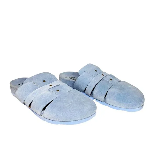 FREE PEOPLE Sunday Season Footbed Blue Suede Mule - Picture 5 of 9